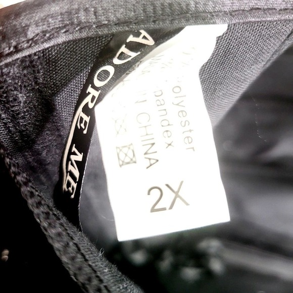 ADORE ME Black Corset PLUS SIZE 2XL XXL Lace Up Floral Beaded Lace Sparkle NEW - Picture 2 of 8